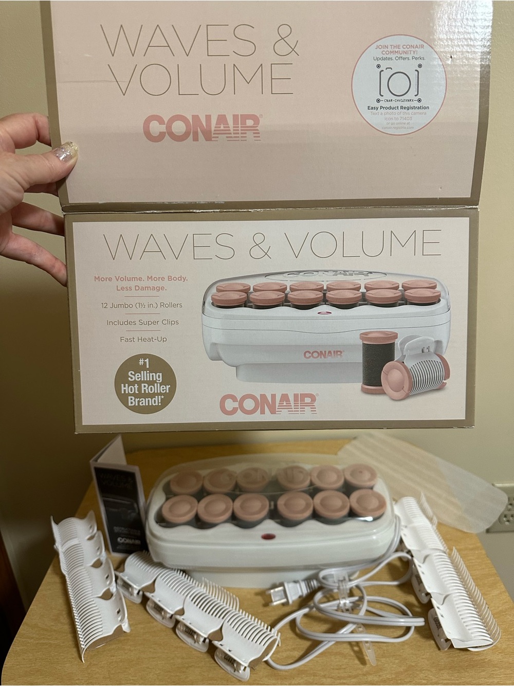 Conair Waves & Volume 12 Jumbo Hot Rollers with Super Clips